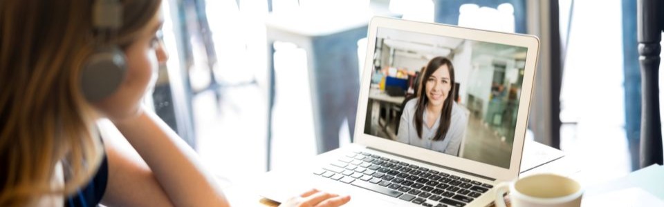 person looking at a laptop